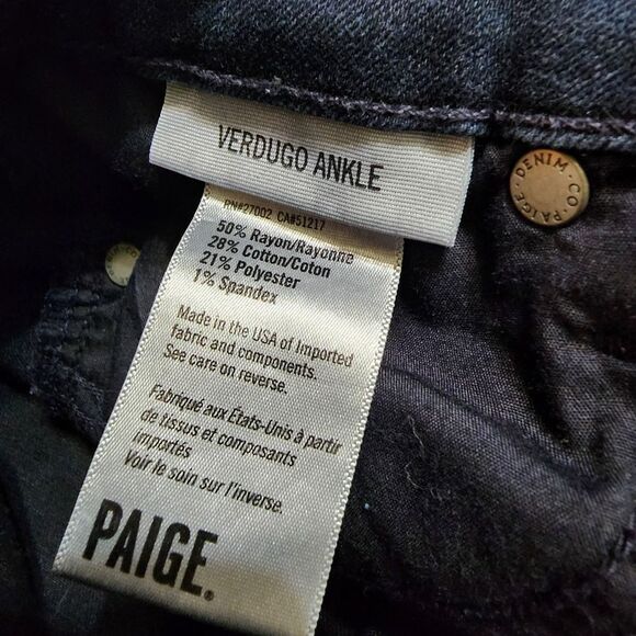 Paige Verdugo Ankle Dark Wash Blue Jeans (26) - Picture 7 of 8